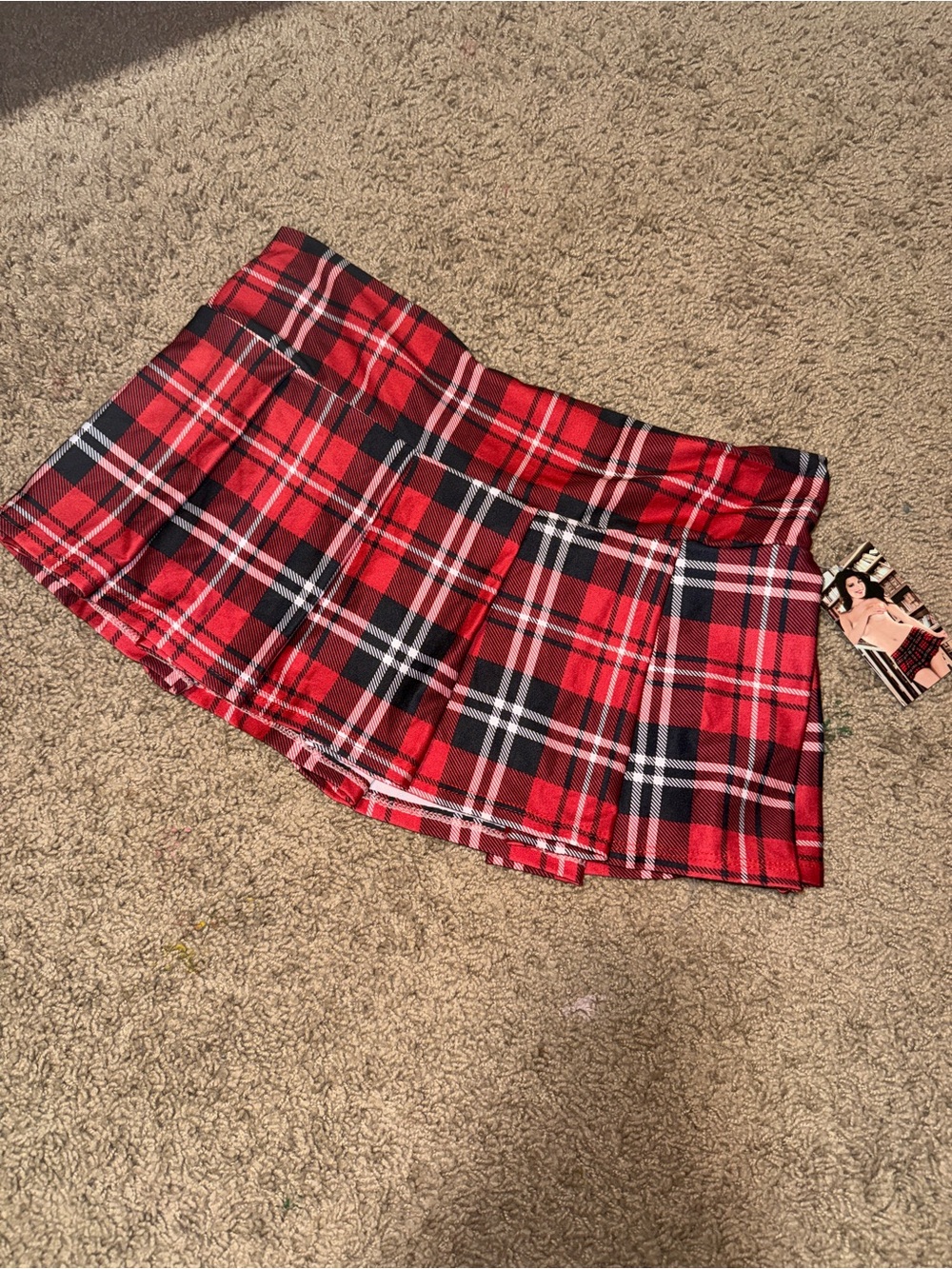 Red Plaid Pleated Mini Skirt - Classic Schoolgirl Style